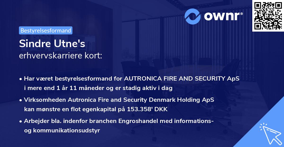 Sindre Utne's erhvervskarriere kort