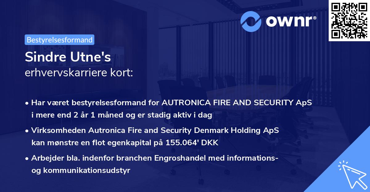 Sindre Utne's erhvervskarriere kort