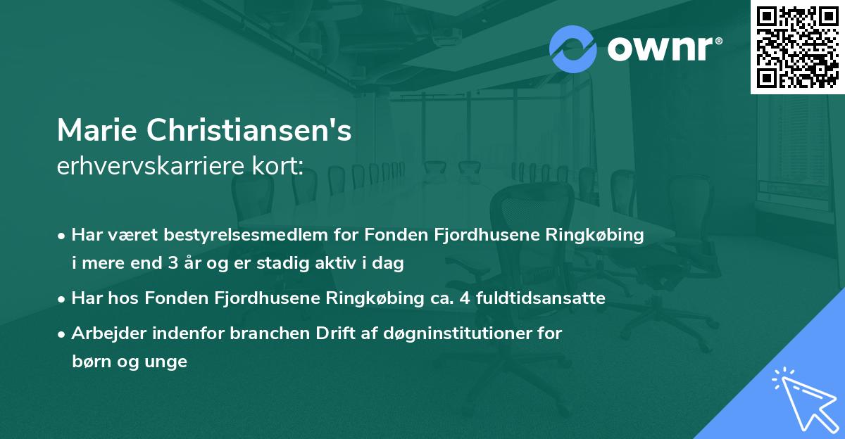 Marie Christiansen's erhvervskarriere kort