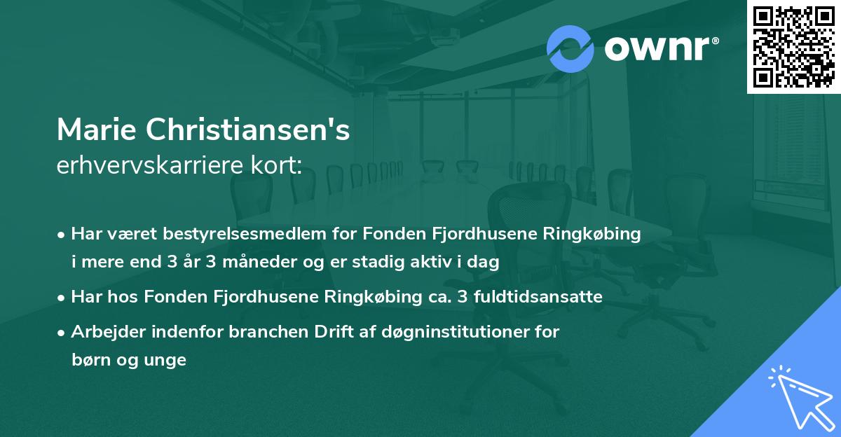 Marie Christiansen's erhvervskarriere kort