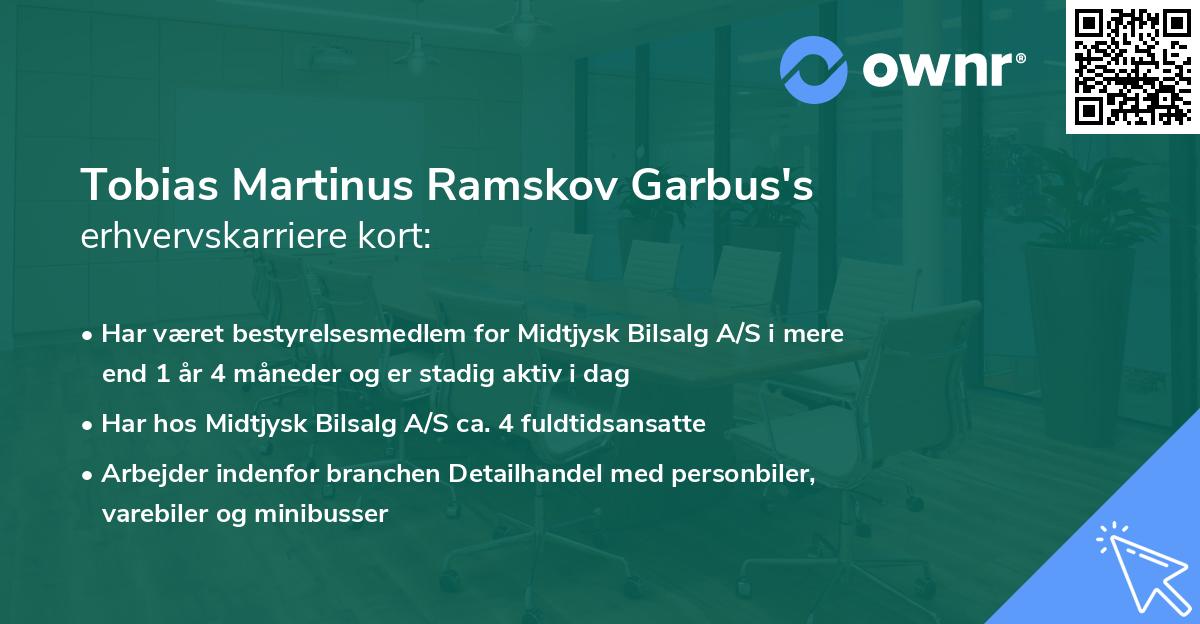 Tobias Martinus Ramskov Garbus's erhvervskarriere kort