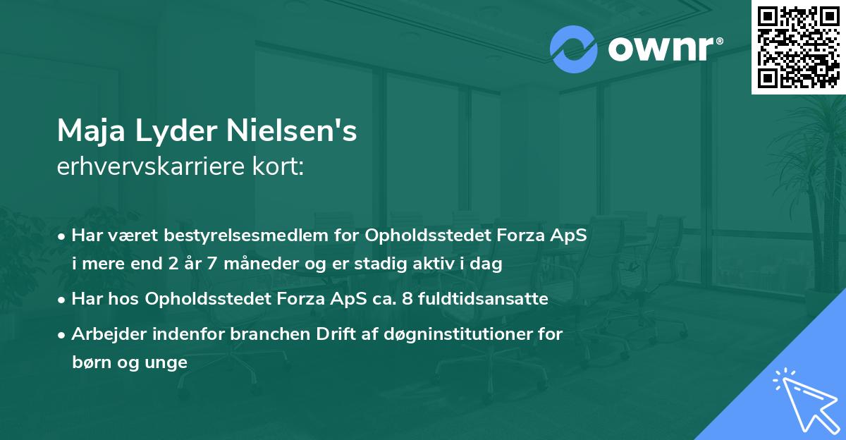 Maja Lyder Nielsen's erhvervskarriere kort