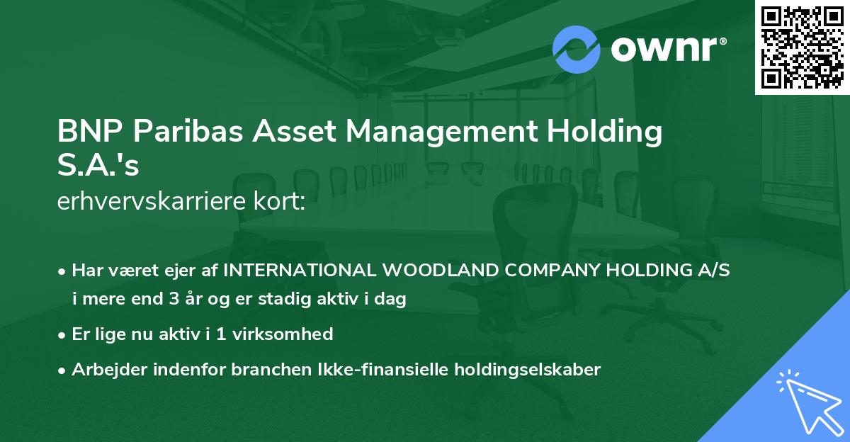 BNP Paribas Asset Management Holding S.A.'s erhvervskarriere kort