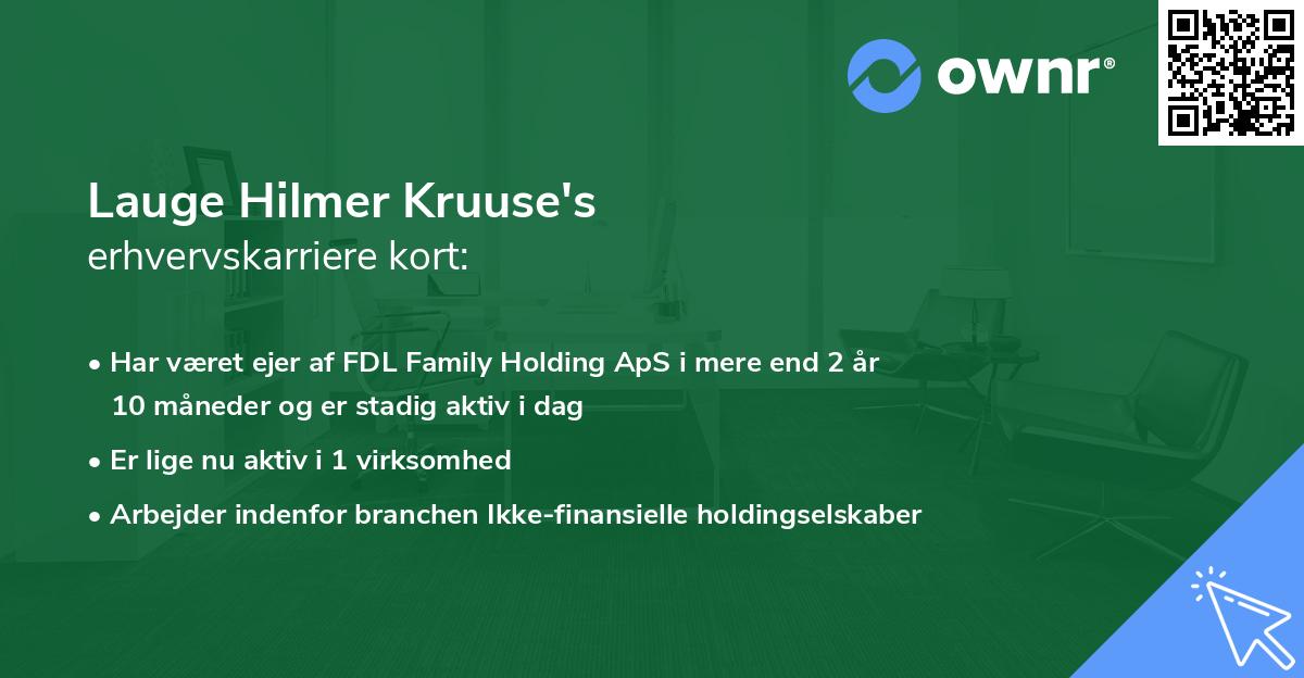 Lauge Hilmer Kruuse's erhvervskarriere kort