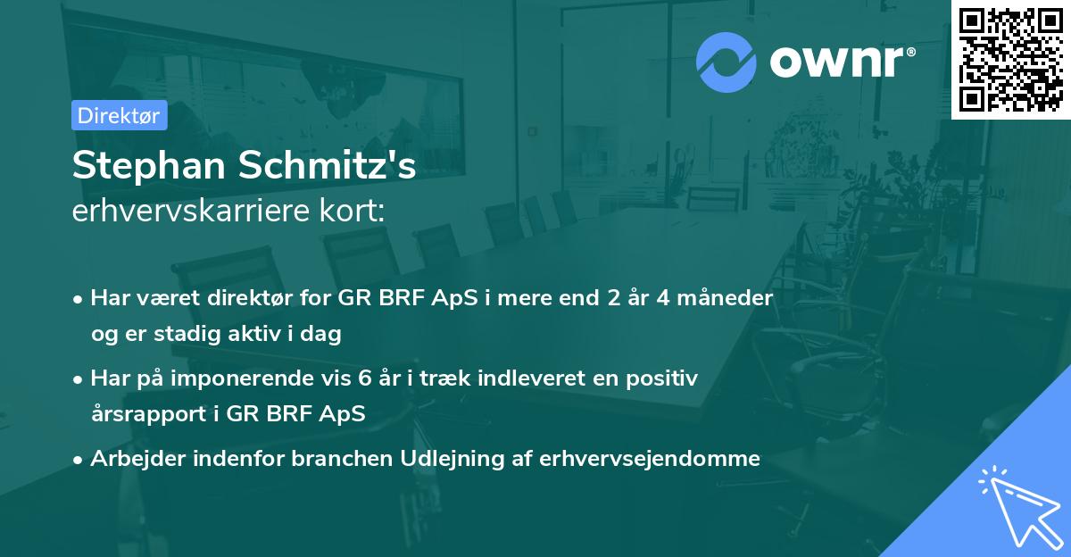 Stephan Schmitz's erhvervskarriere kort