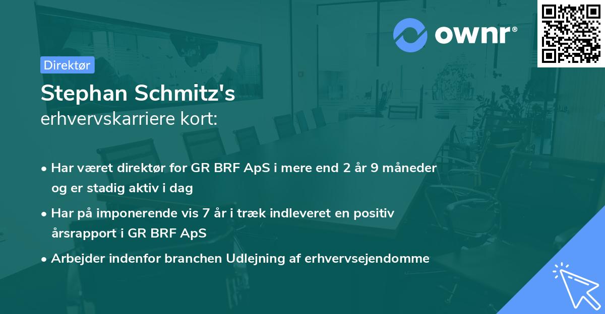 Stephan Schmitz's erhvervskarriere kort