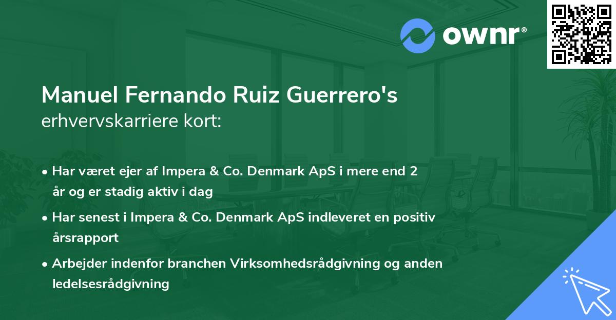 Manuel Fernando Ruiz Guerrero's erhvervskarriere kort