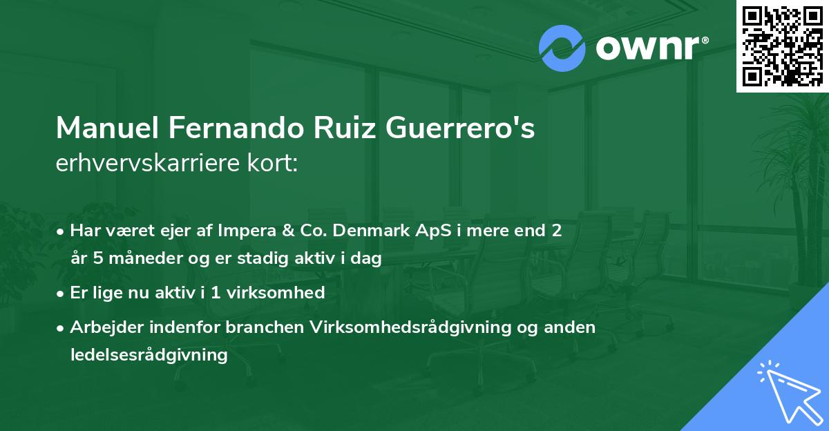 Manuel Fernando Ruiz Guerrero's erhvervskarriere kort