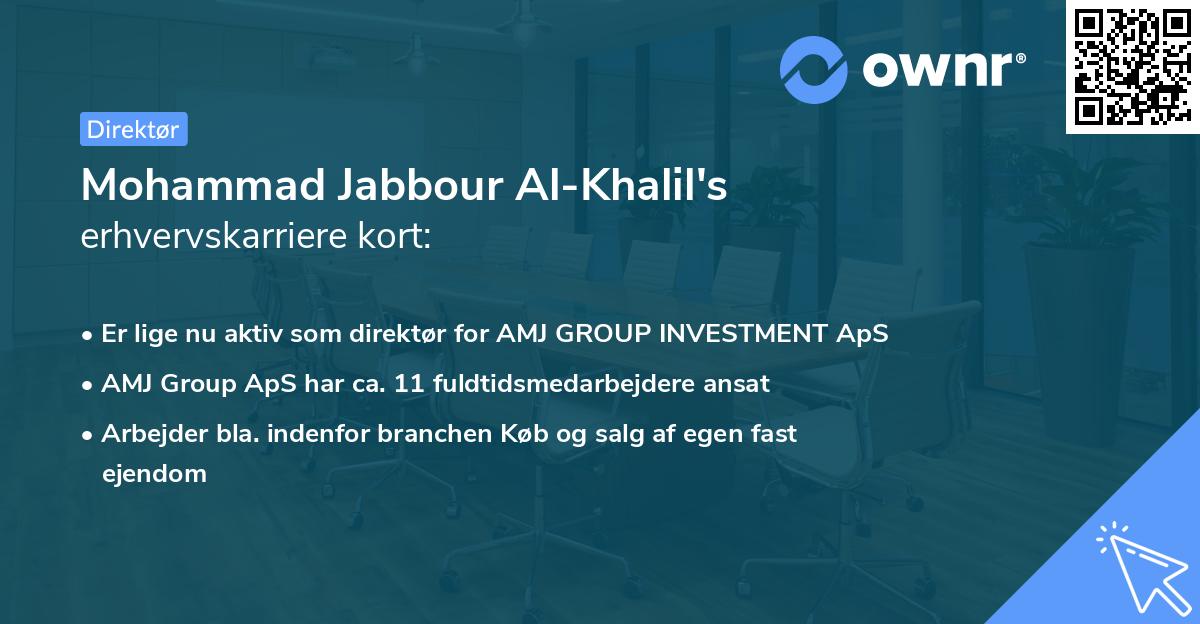 Mohammad Jabbour Al-Khalil's erhvervskarriere kort