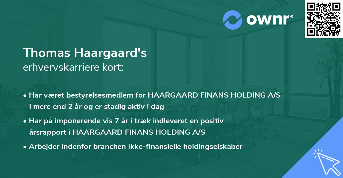 Thomas Haargaard's erhvervskarriere kort