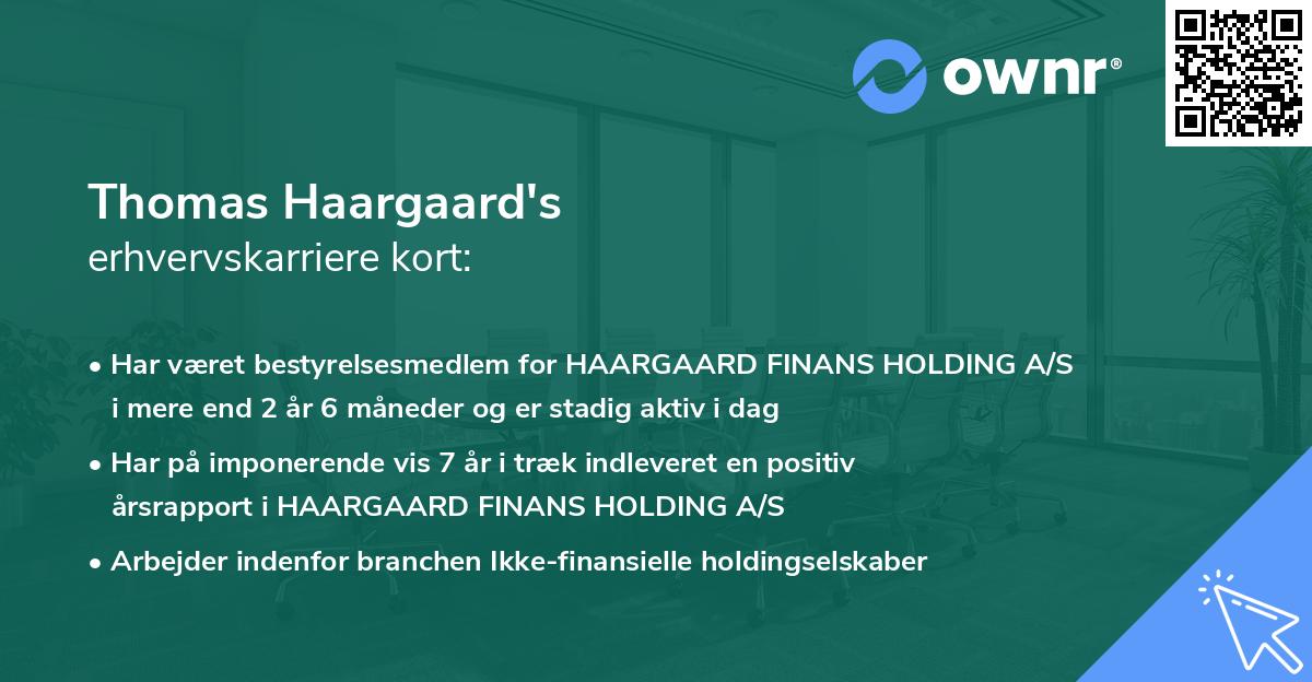Thomas Haargaard's erhvervskarriere kort
