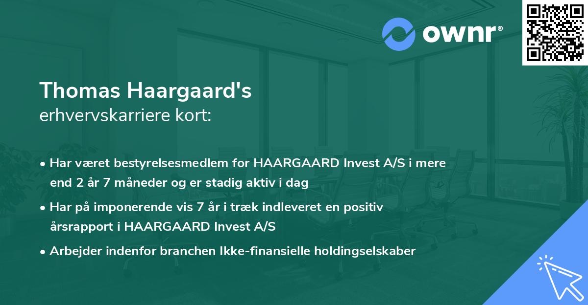 Thomas Haargaard's erhvervskarriere kort