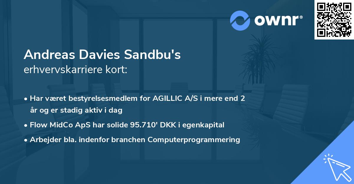 Andreas Davies Sandbu's erhvervskarriere kort