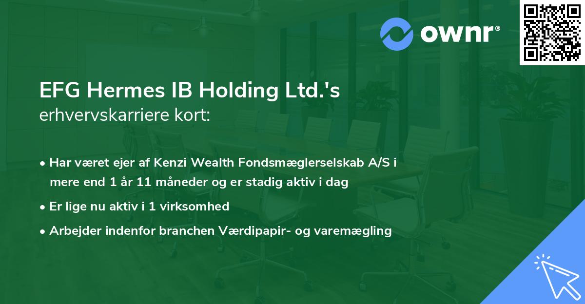 EFG Hermes IB Holding Ltd.'s erhvervskarriere kort