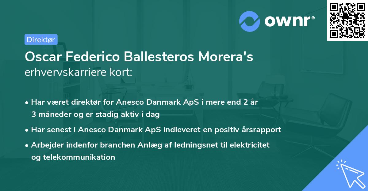 Oscar Federico Ballesteros Morera's erhvervskarriere kort