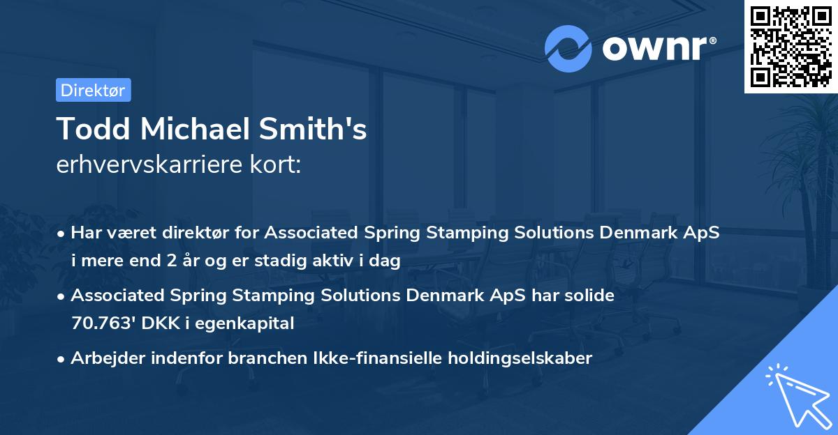Todd Michael Smith's erhvervskarriere kort