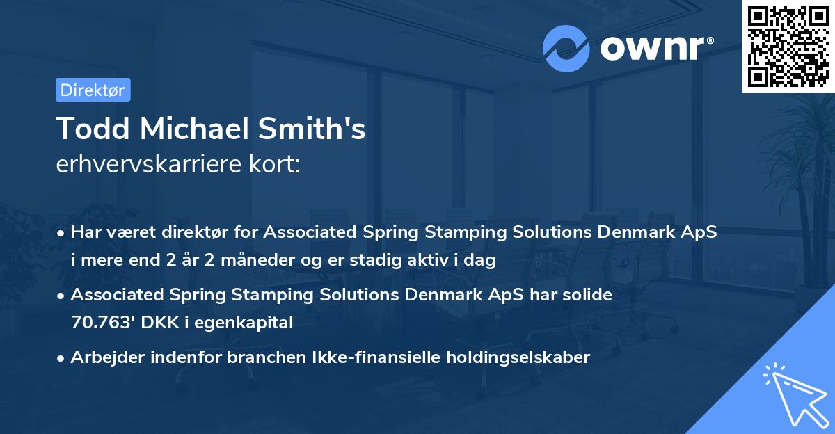Todd Michael Smith's erhvervskarriere kort