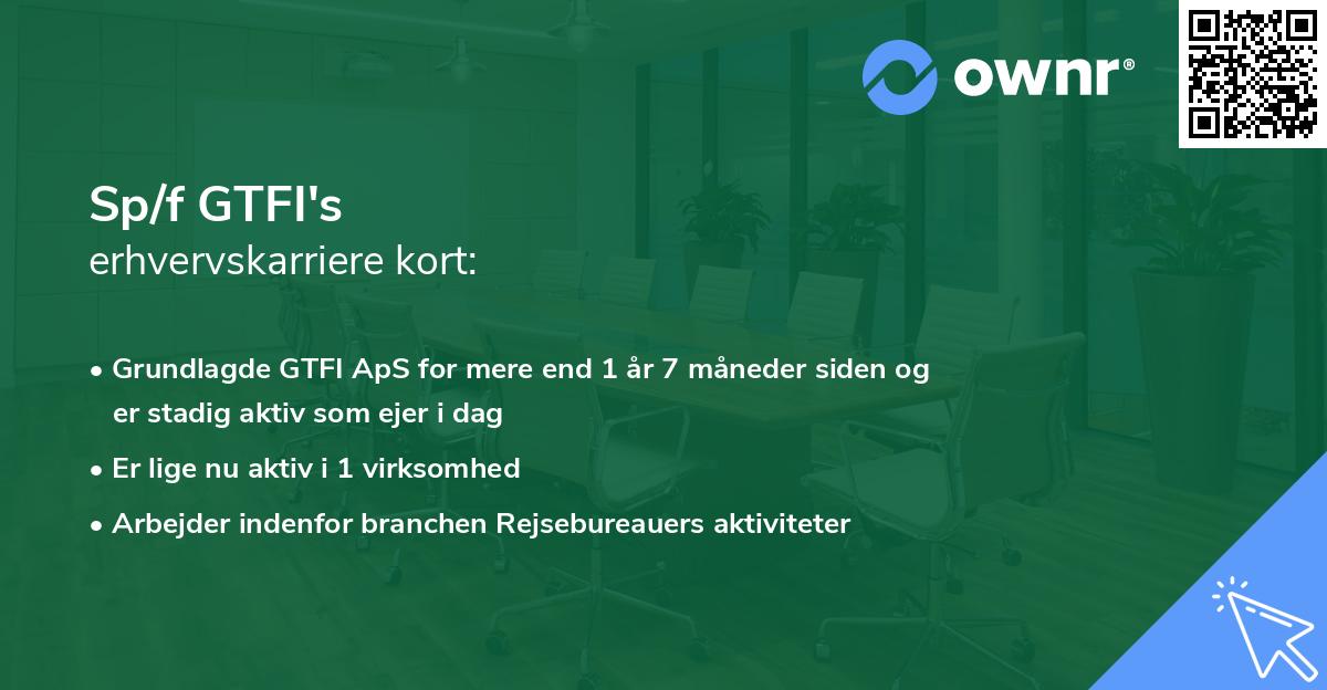 Sp/f GTFI's erhvervskarriere kort