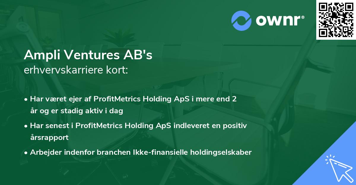 Ampli Ventures AB's erhvervskarriere kort