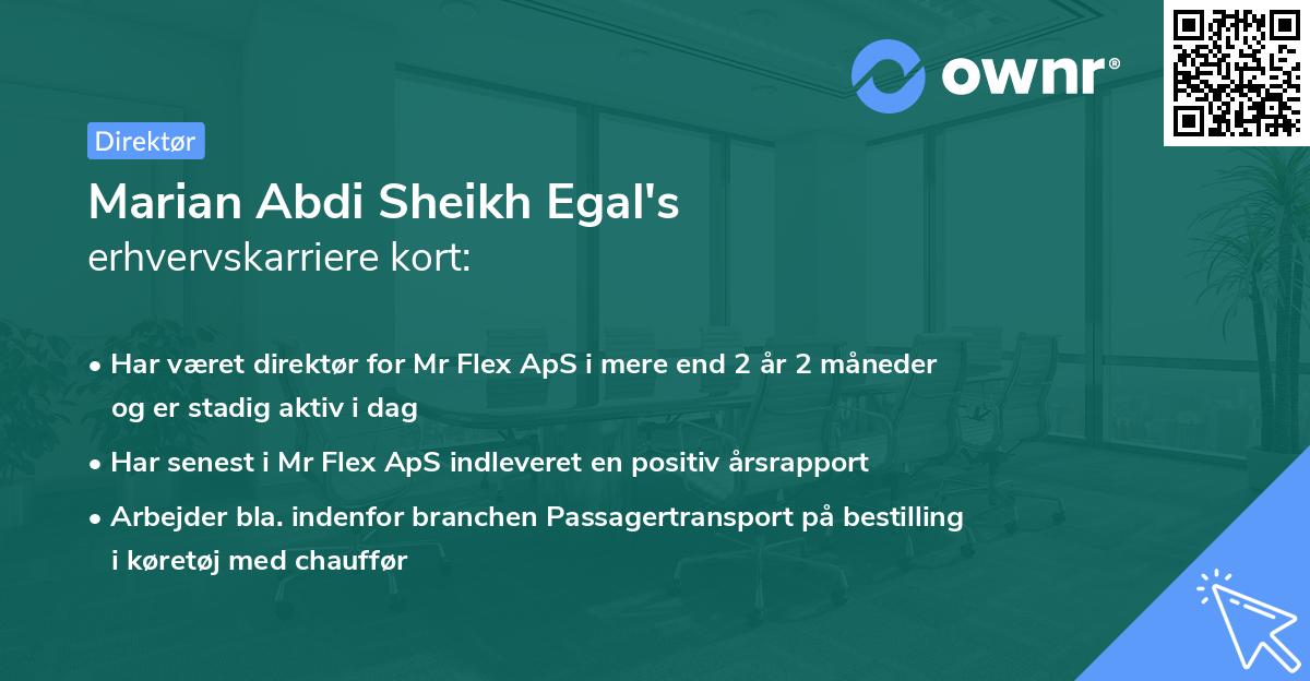 Marian Abdi Sheikh Egal's erhvervskarriere kort