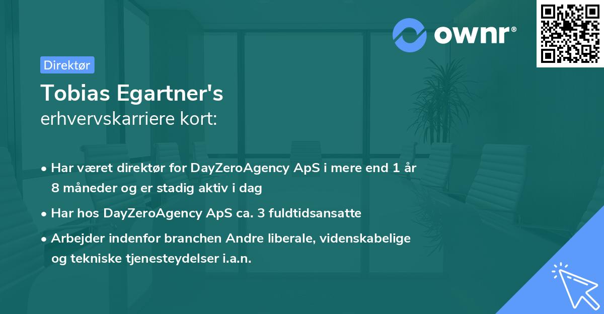 Tobias Egartner's erhvervskarriere kort
