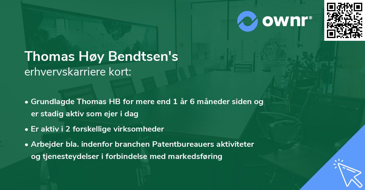 Thomas Høy Bendtsen's erhvervskarriere kort