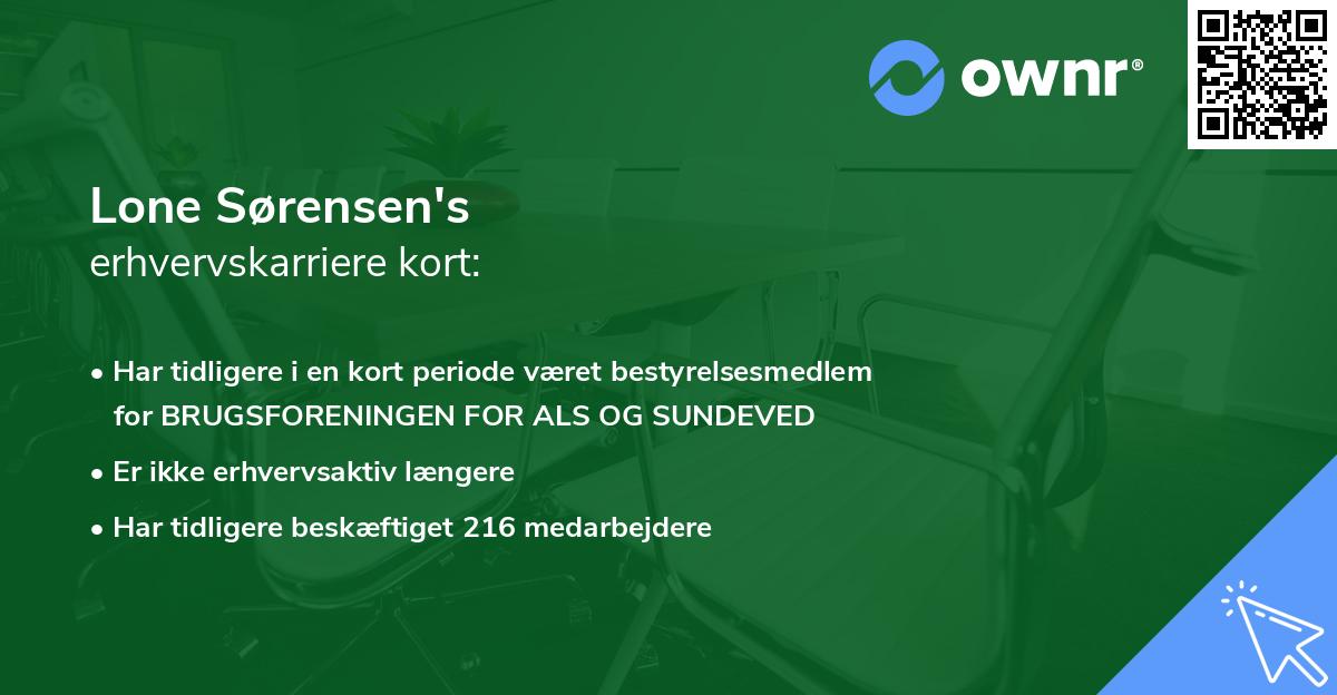 Lone Sørensen's erhvervskarriere kort