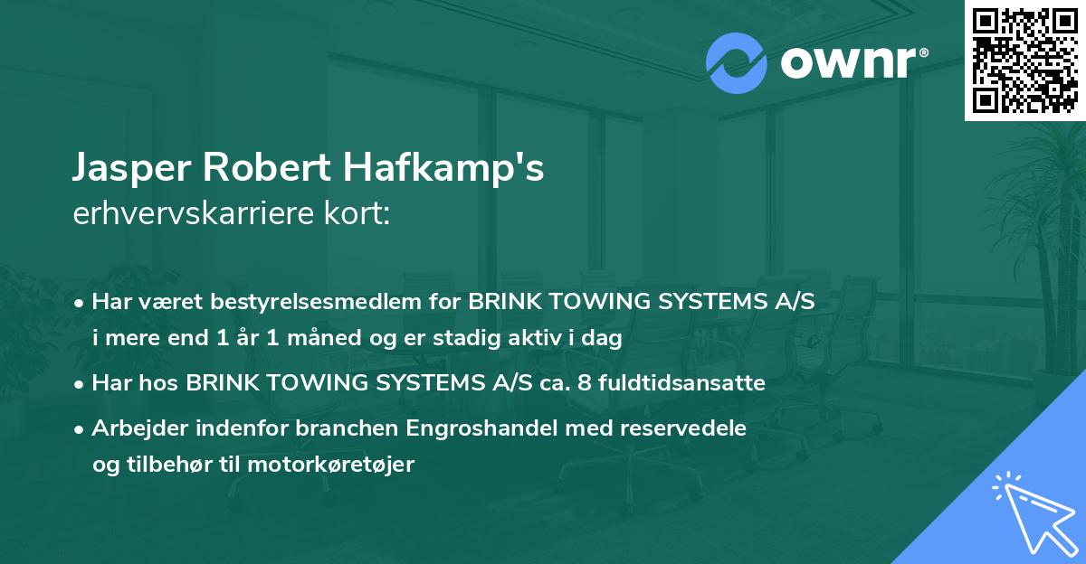 Jasper Robert Hafkamp's erhvervskarriere kort