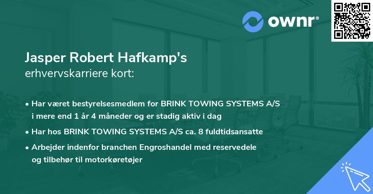 Jasper Robert Hafkamp's erhvervskarriere kort