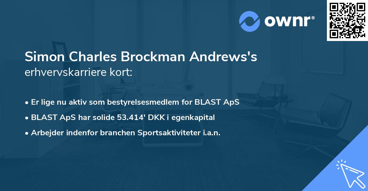 Simon Charles Brockman Andrews's erhvervskarriere kort