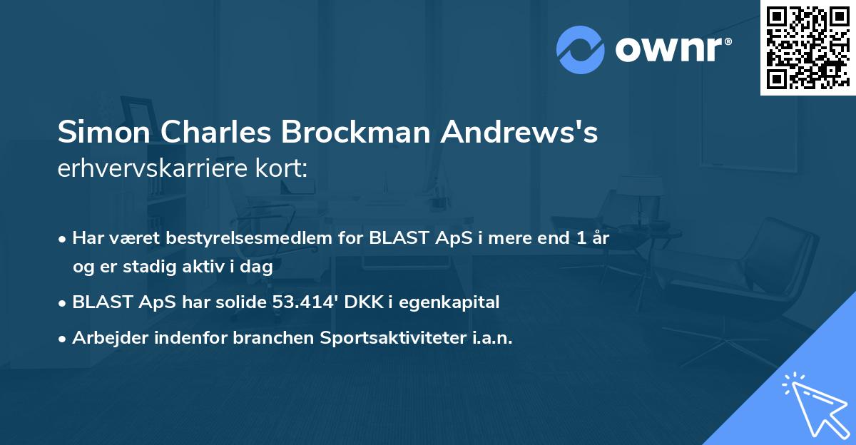 Simon Charles Brockman Andrews's erhvervskarriere kort