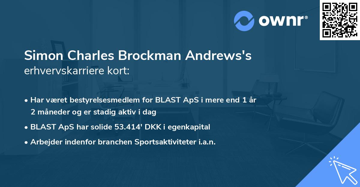 Simon Charles Brockman Andrews's erhvervskarriere kort
