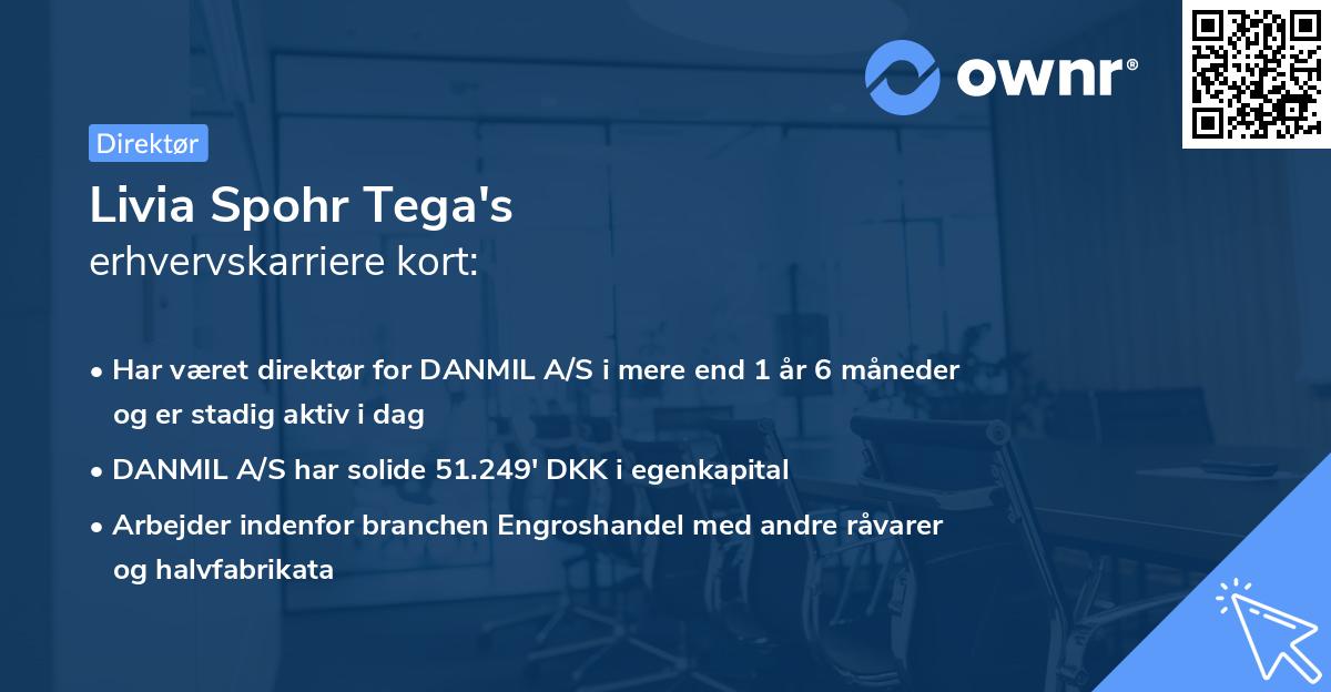 Livia Spohr Tega's erhvervskarriere kort