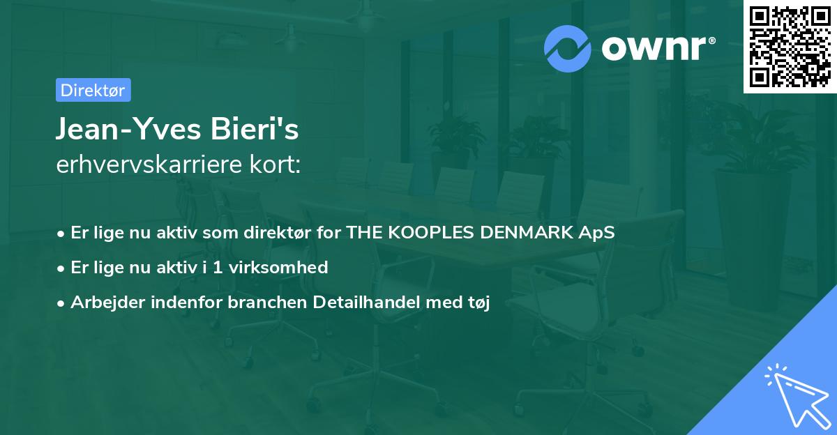 Jean-Yves Bieri's erhvervskarriere kort