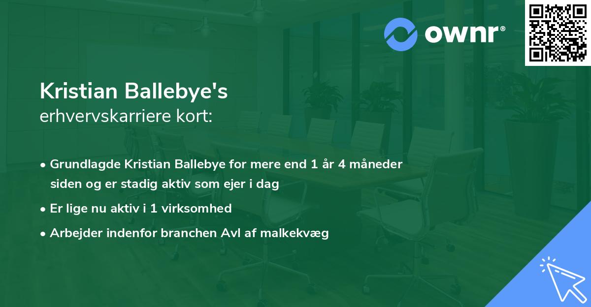 Kristian Ballebye's erhvervskarriere kort