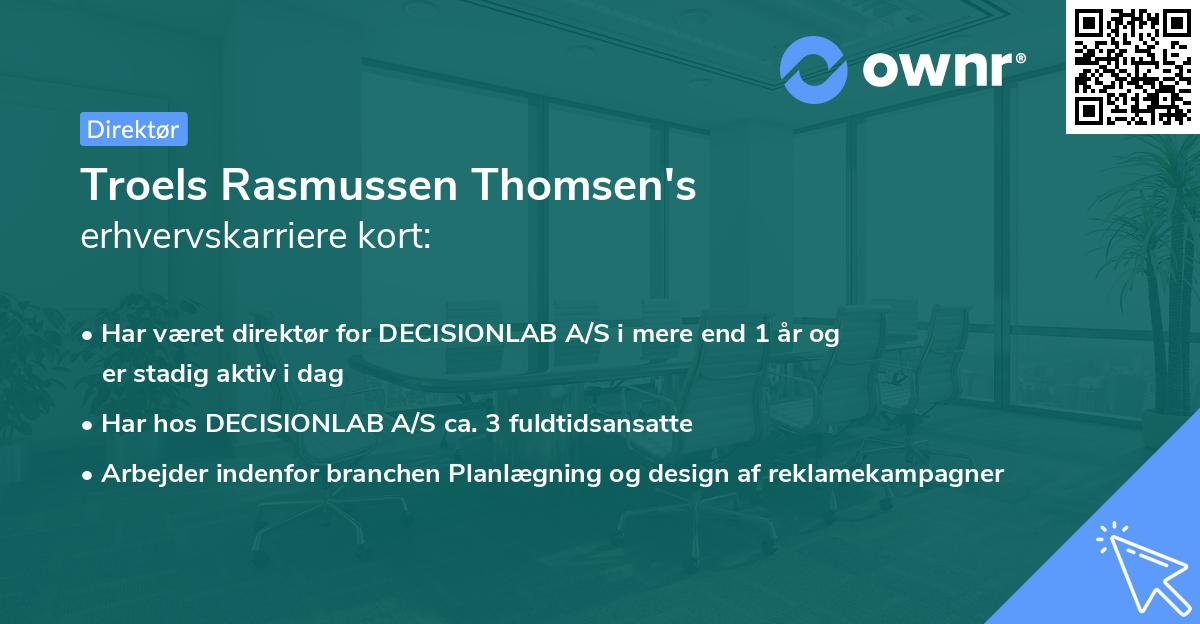 Troels Rasmussen Thomsen's erhvervskarriere kort