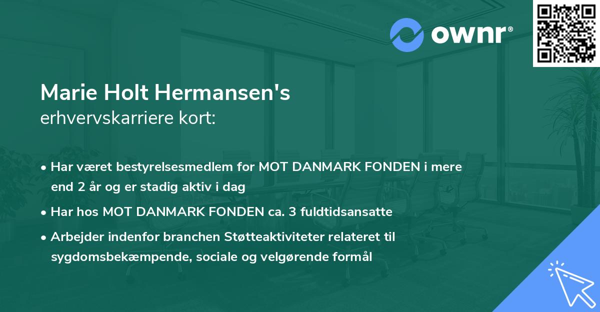 Marie Holt Hermansen's erhvervskarriere kort