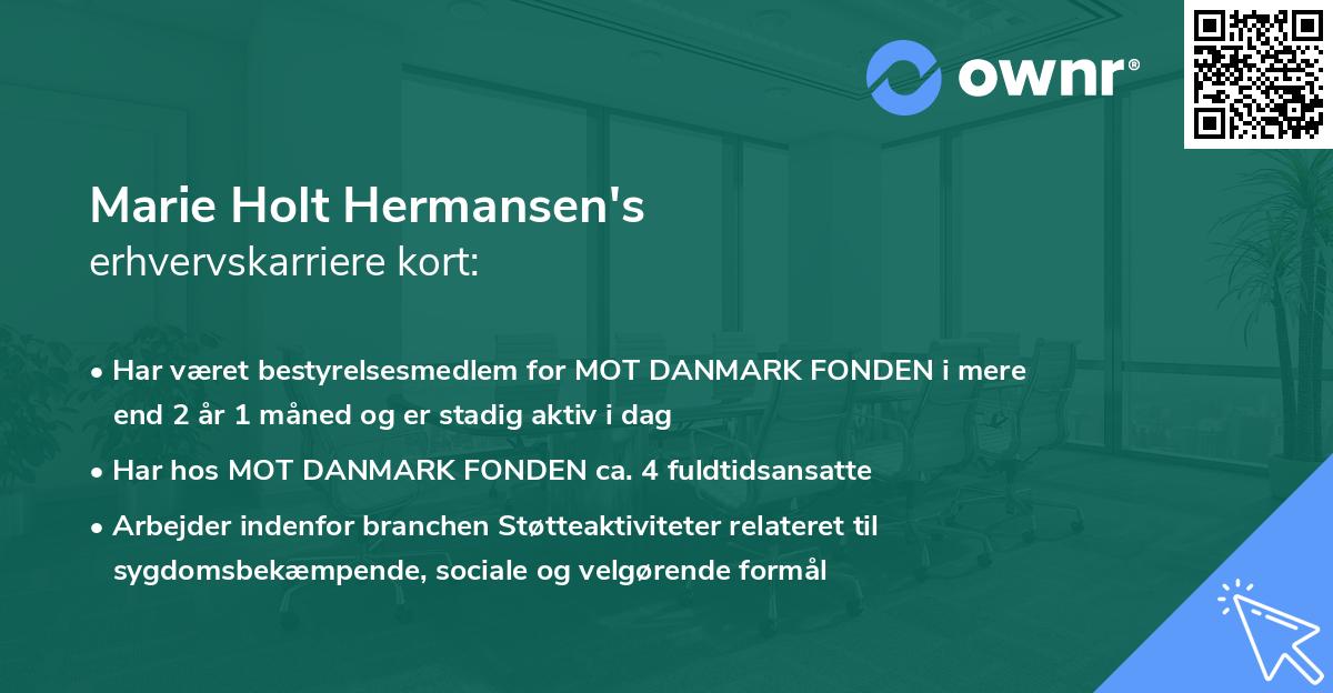 Marie Holt Hermansen's erhvervskarriere kort