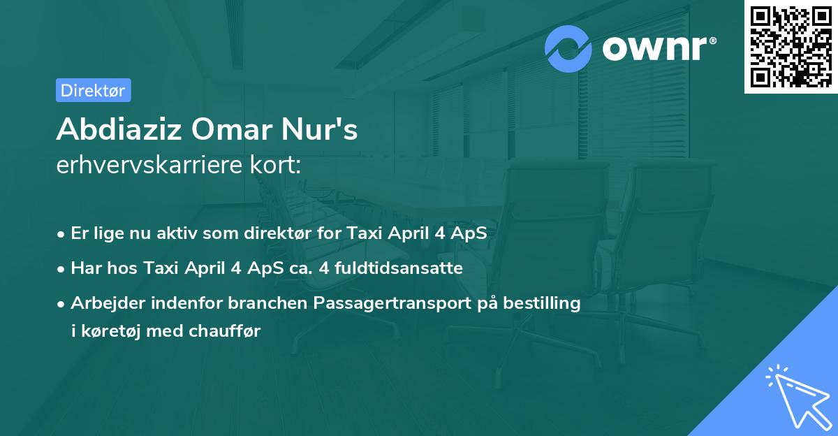 Abdiaziz Omar Nur's erhvervskarriere kort