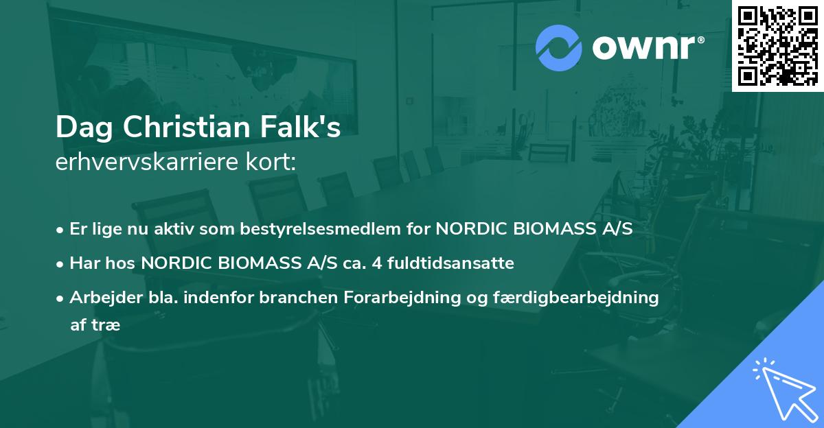 Dag Christian Falk's erhvervskarriere kort