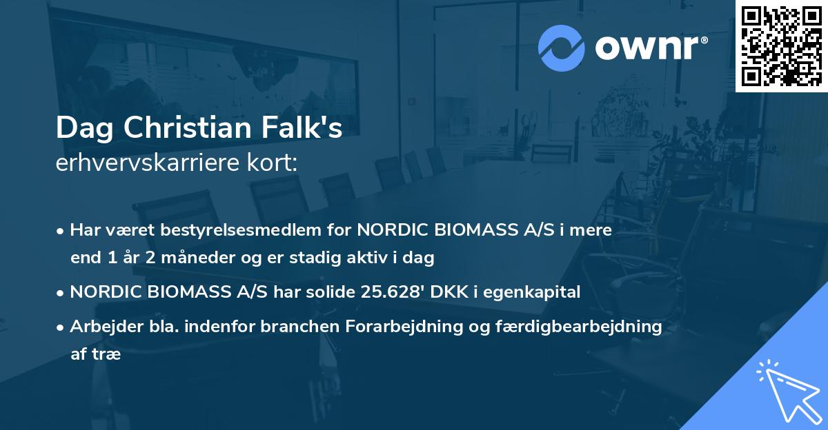 Dag Christian Falk's erhvervskarriere kort