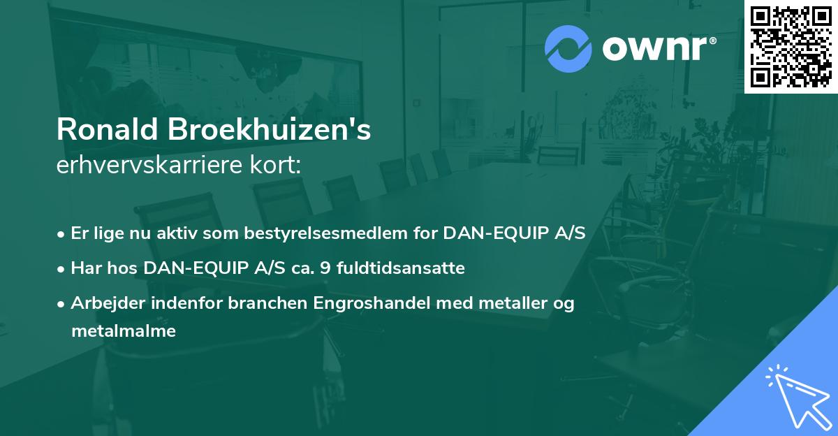 Ronald Broekhuizen's erhvervskarriere kort