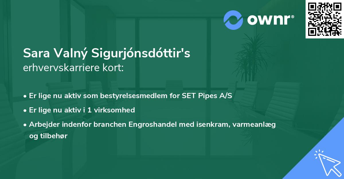 Sara Valný Sigurjónsdóttir's erhvervskarriere kort
