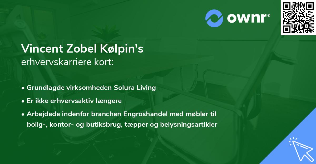 Vincent Zobel Kølpin's erhvervskarriere kort