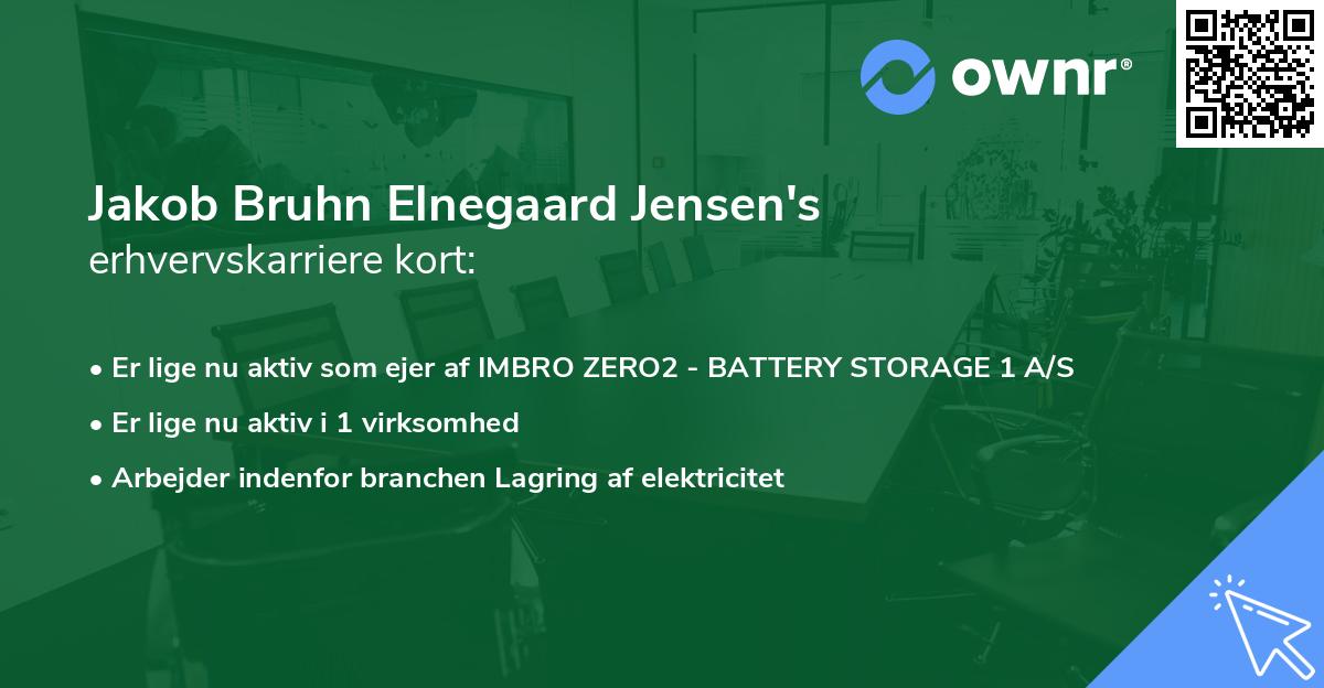 Jakob Bruhn Elnegaard Jensen's erhvervskarriere kort