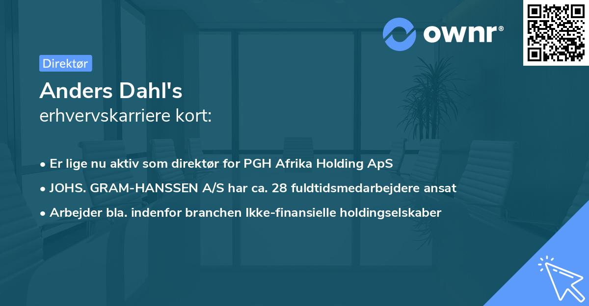 Anders Dahl's erhvervskarriere kort