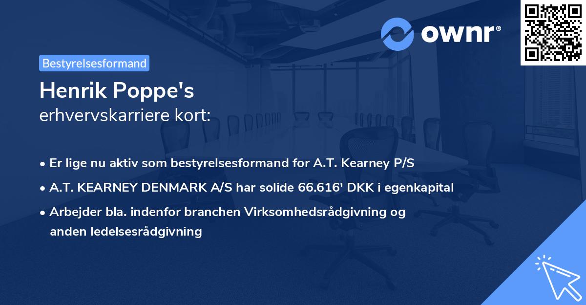 Henrik Poppe's erhvervskarriere kort