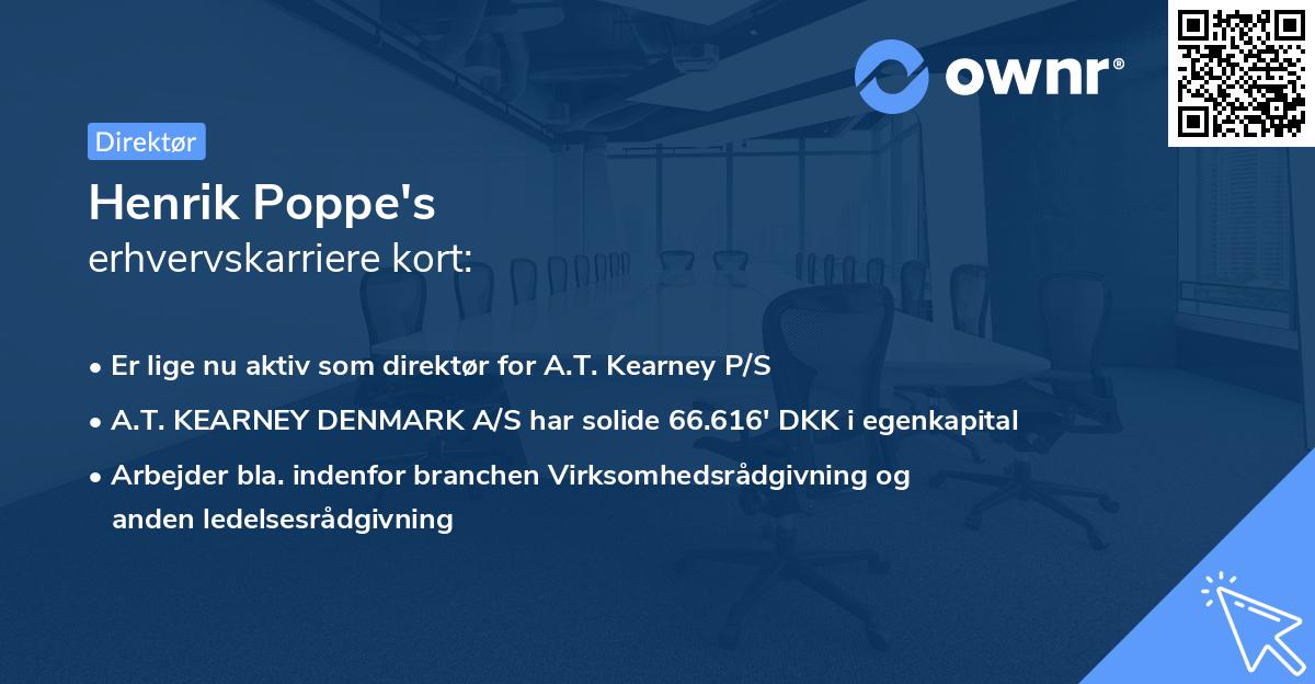 Henrik Poppe's erhvervskarriere kort
