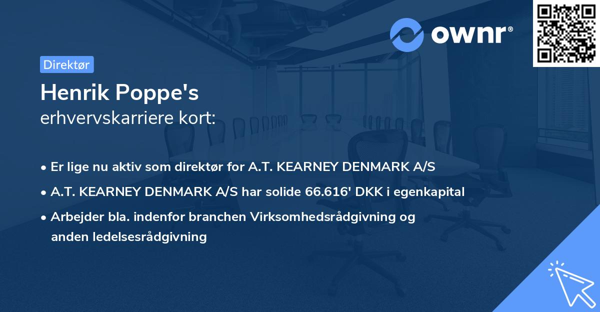 Henrik Poppe's erhvervskarriere kort
