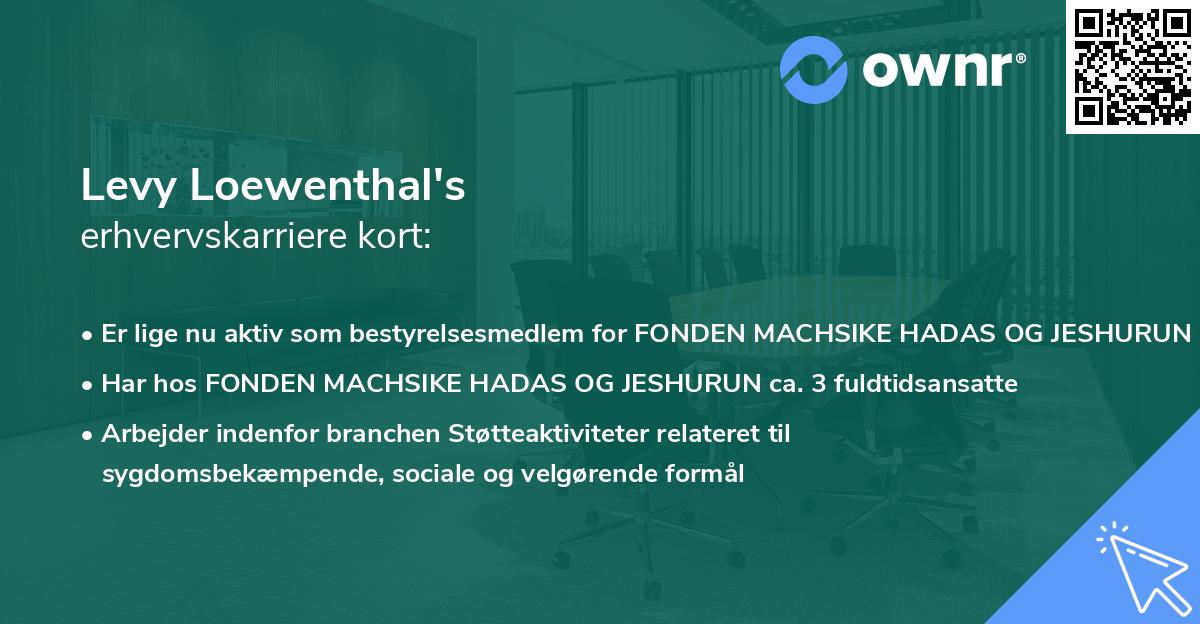 Levy Loewenthal's erhvervskarriere kort